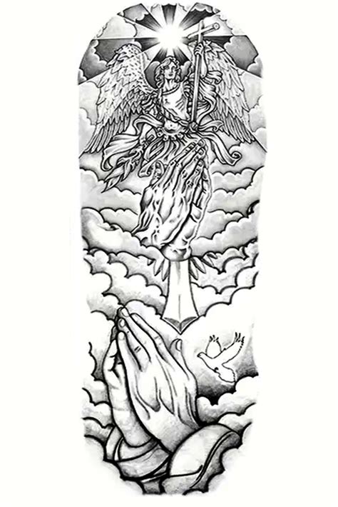 archangel sleeve tattoos|traditional angel tattoo.